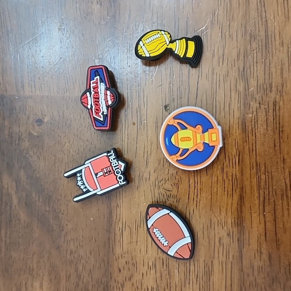 LOT of 5 Croc Charms - NFL football Jibbitz Men Women Kids NEW
